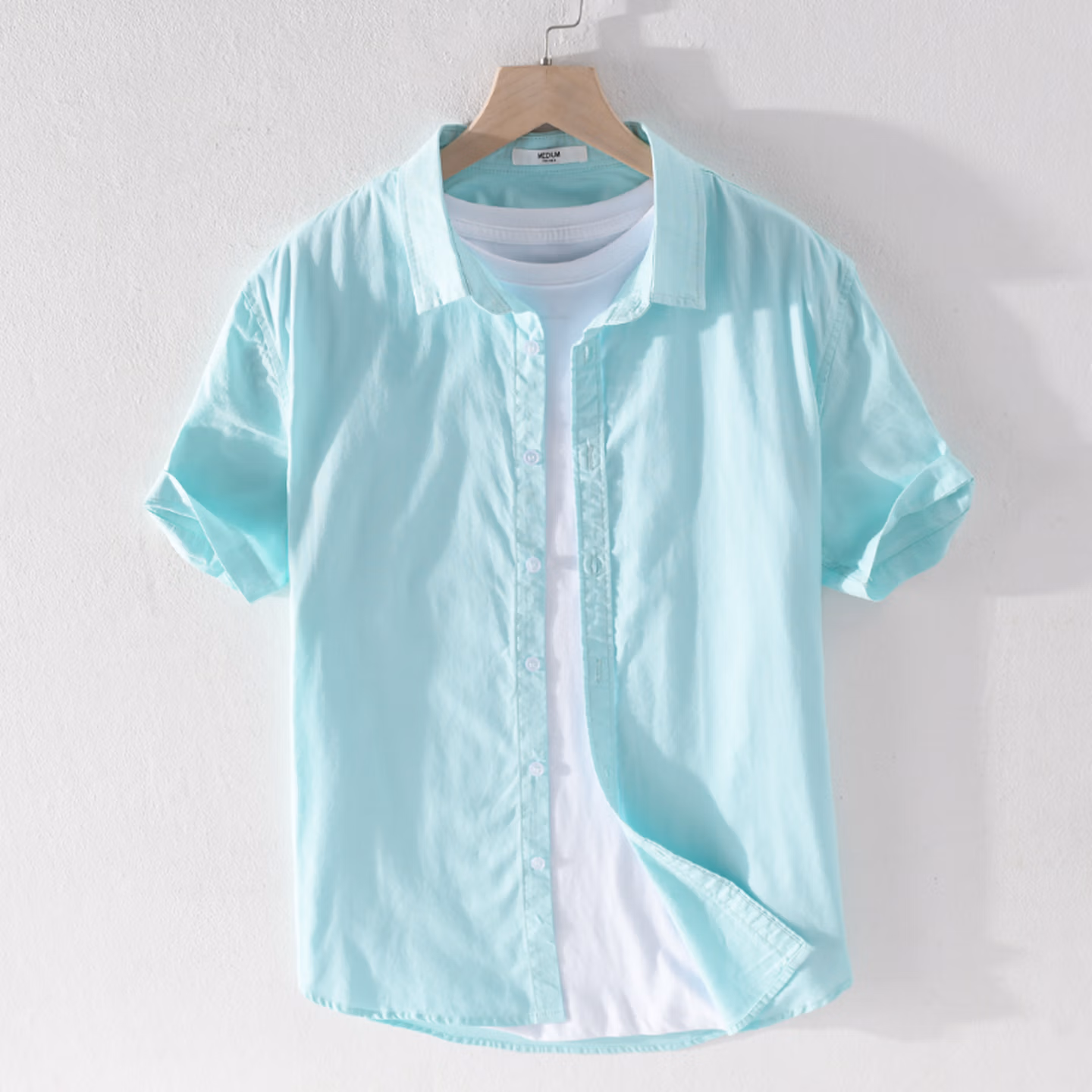 Pure Cotton Short-sleeved Shirt Men's Simple And Versatile Casual Jacket Men's Fashionable And Comfortable Breathable Shirt Men's Trend_viptrois.com