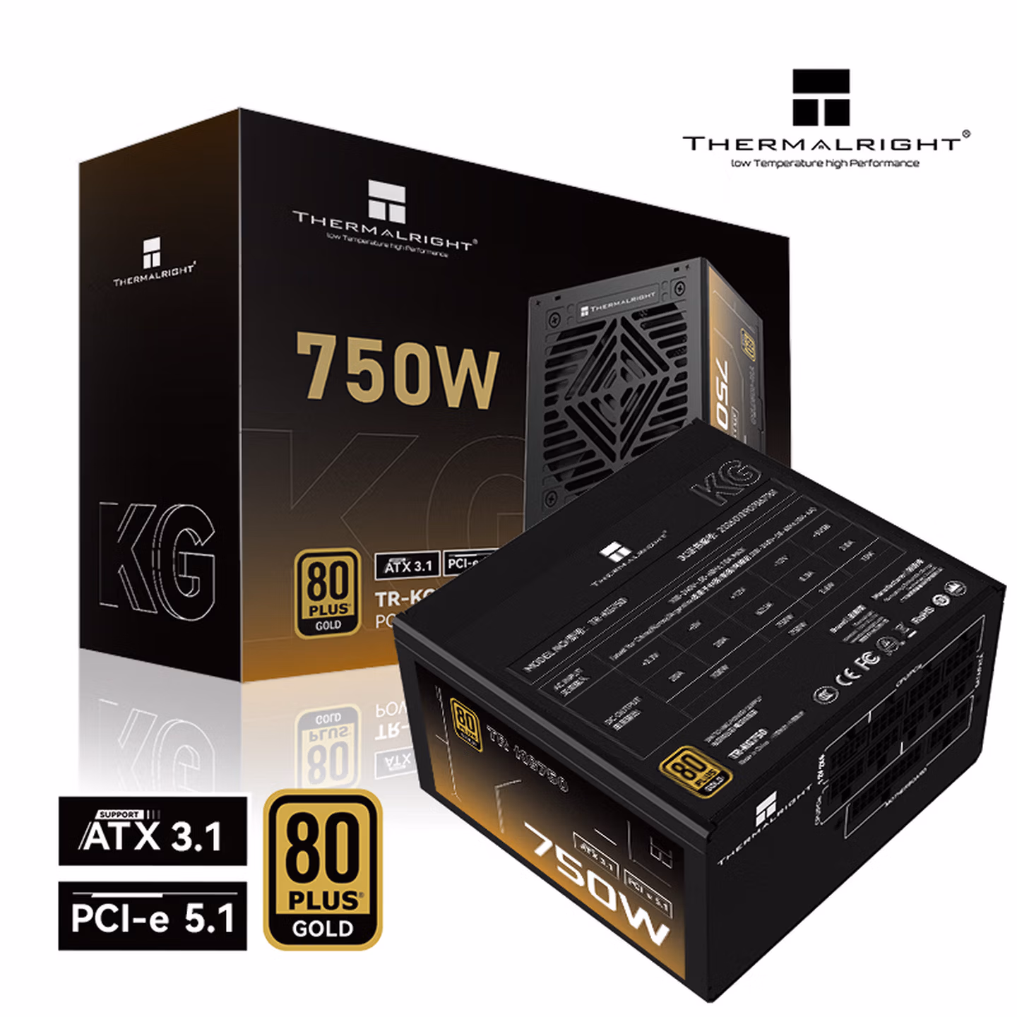 利民（thermalright）额定750W TR-KG750 ATX3.1电源 金牌电源