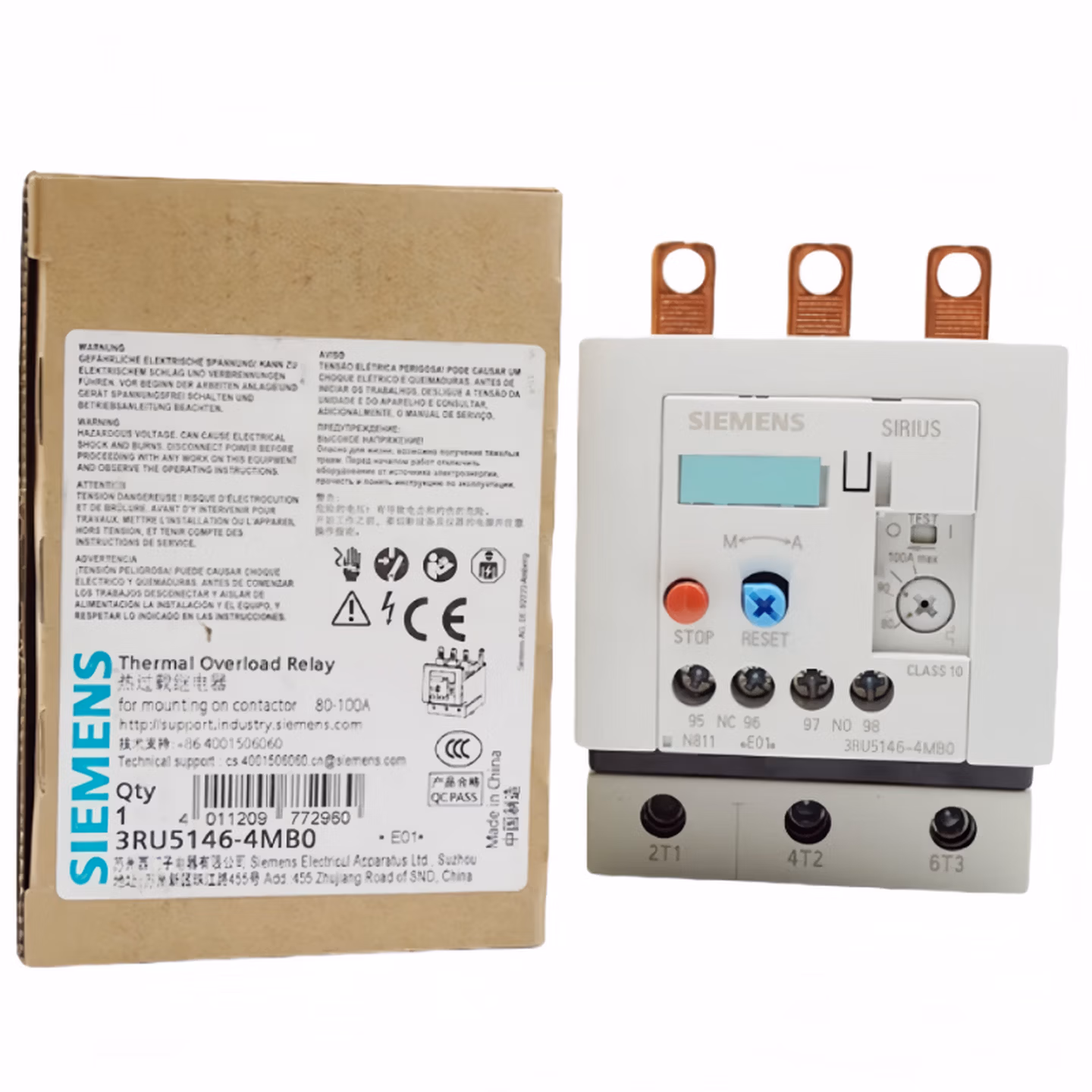 西门子 3RU2 热过载继电器 3RU21160JB0 电热式 0.7-1A 组