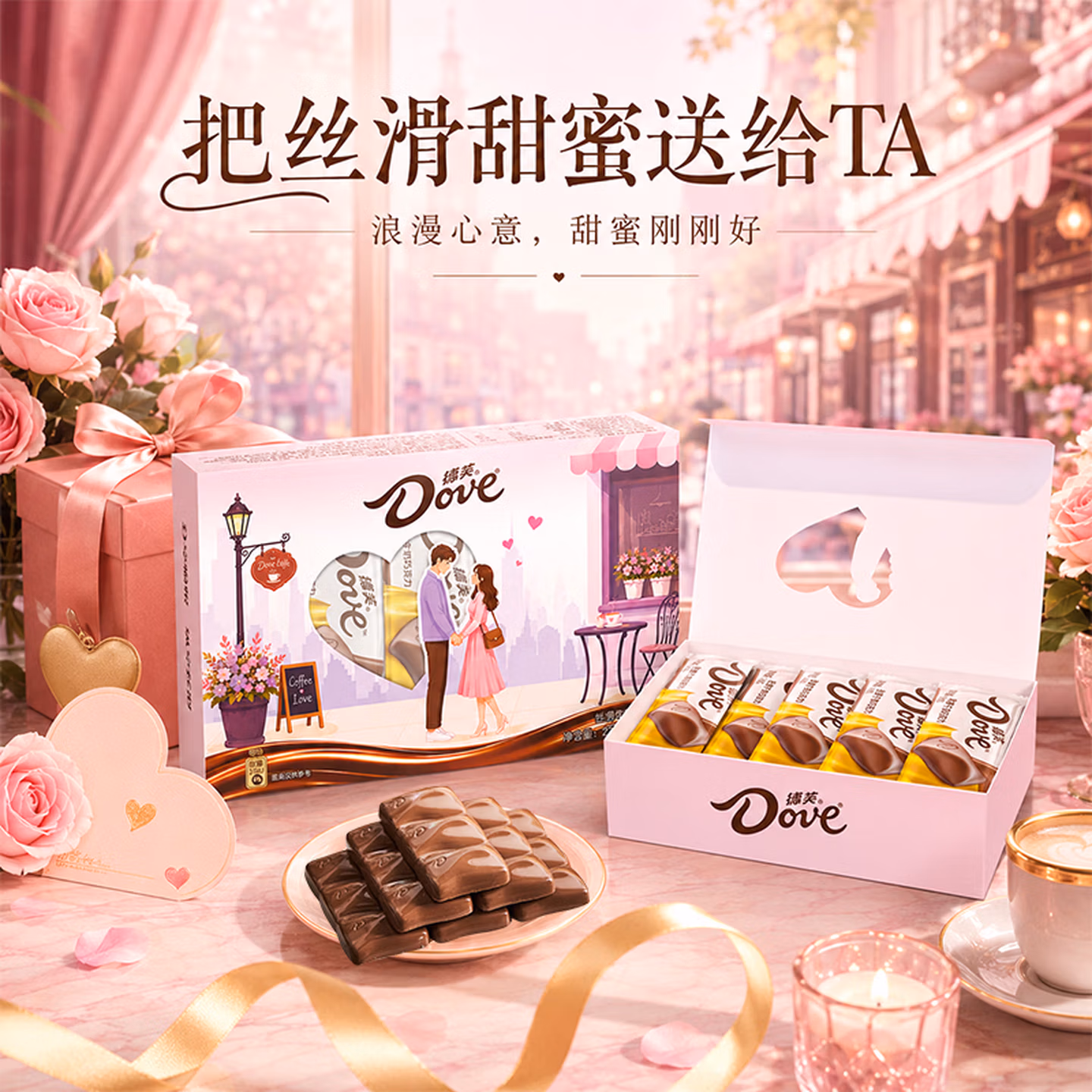 Dove 德芙 丝滑牛奶巧克力 224g*2盒 多重优惠折后￥37.8包邮 Plus会员还可95折
