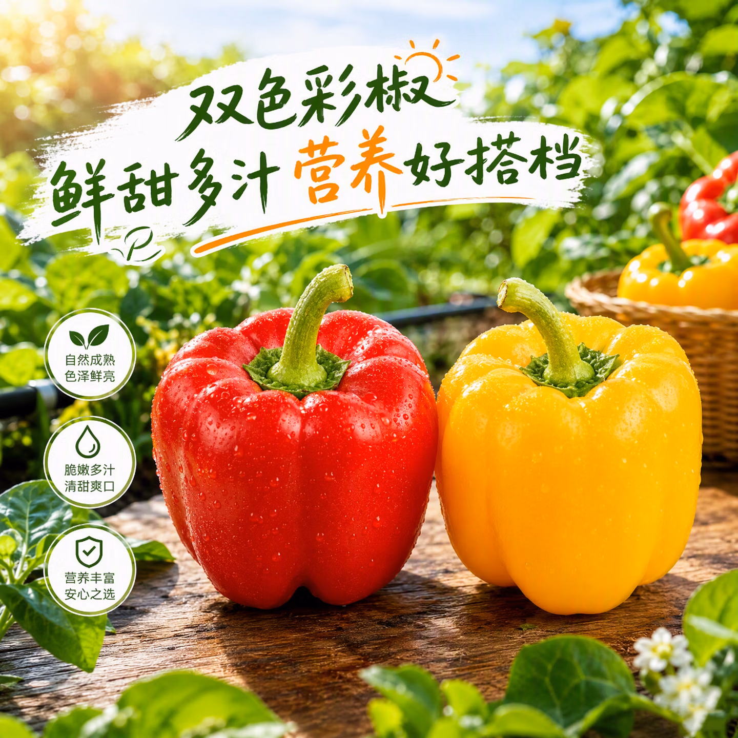 京鲜生 山东双色彩椒 净重3斤装 单果200克起 京东优惠券折后￥16.9包邮