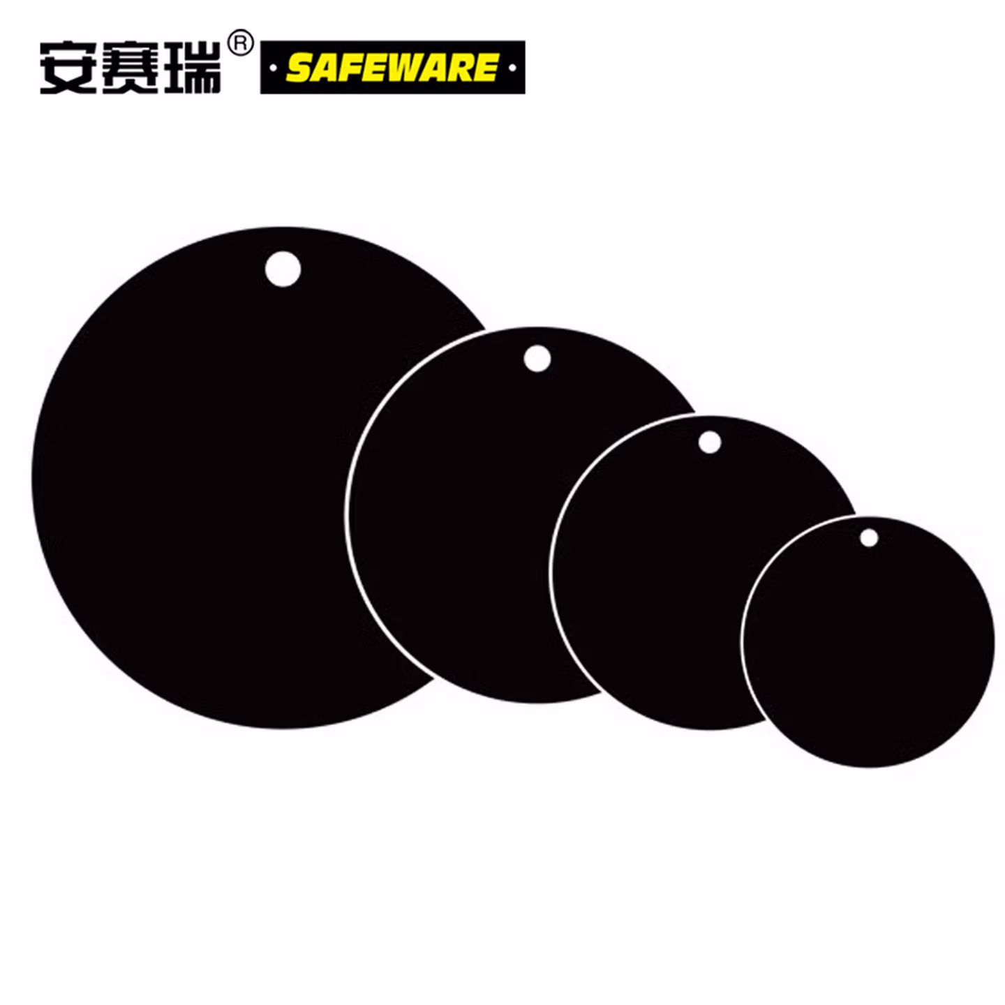 安赛瑞 圆形空白塑料吊牌 厂标签标记分类牌超市寄存牌钥匙牌 红色 PVC 100
