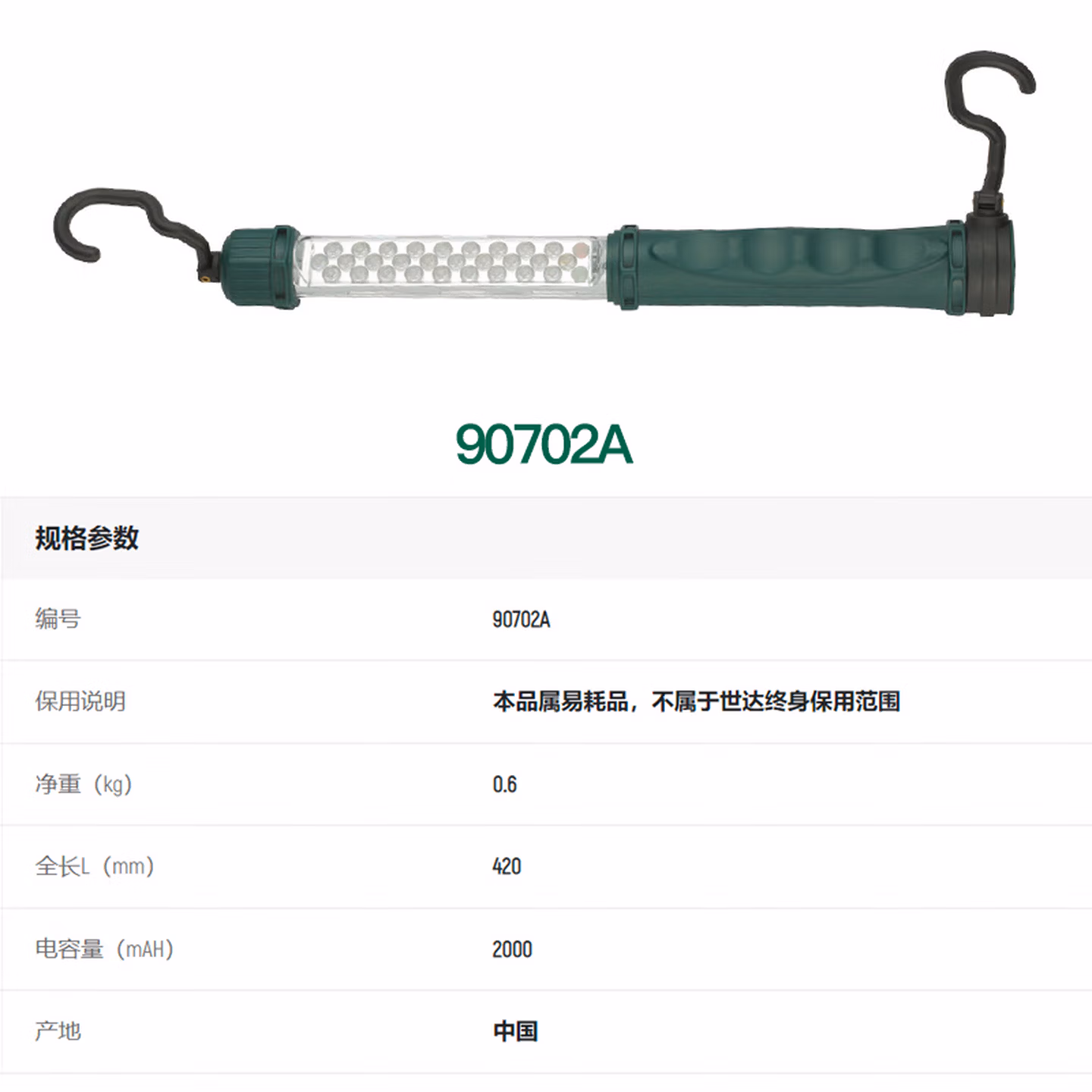 世达（SATA） 30珠充电式手持LED灯 汽车维修汽保手持灯手电节能便携工作灯