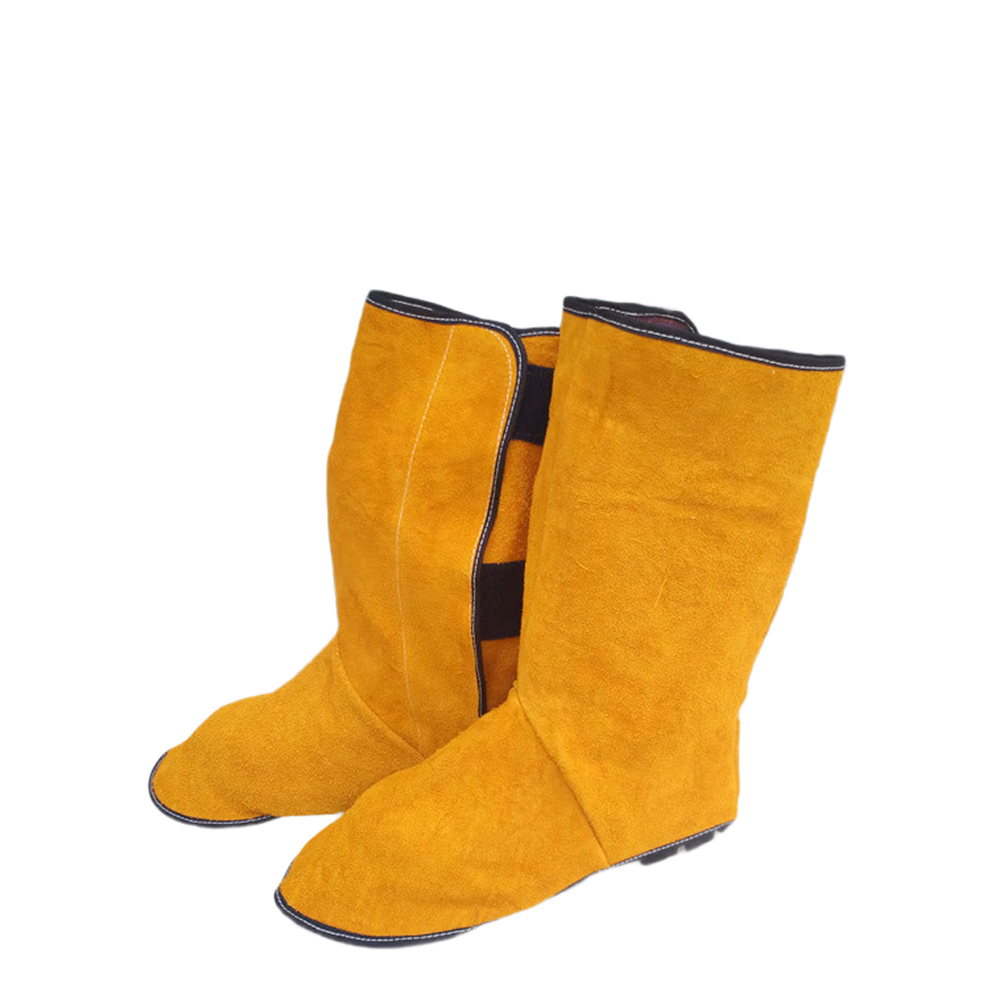 鸣固 牛皮电焊防火护脚护腿 焊工脚套防护脚盖耐磨隔热防火花飞溅