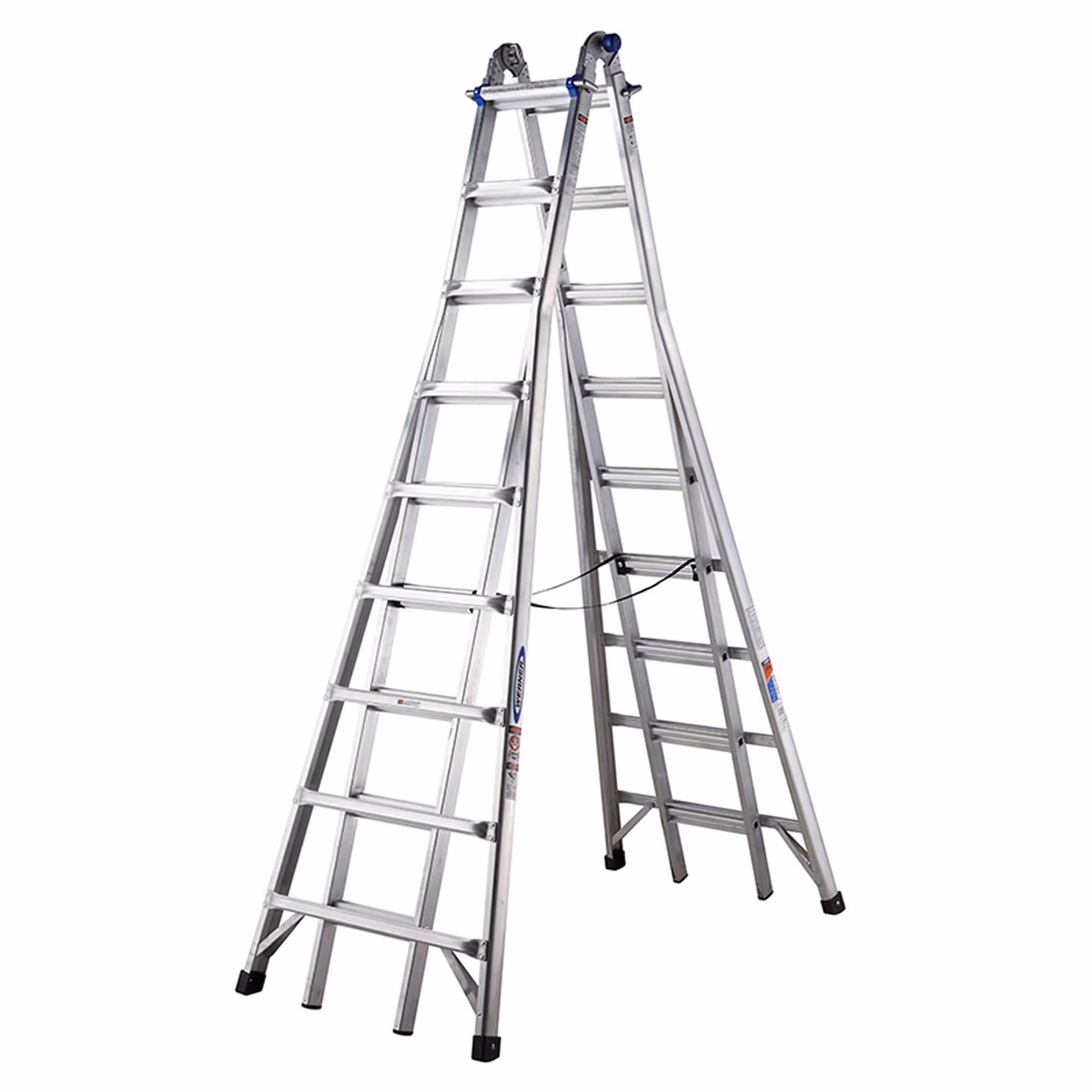 稳耐梯子铝合金人字梯双侧伸缩折叠登高梯 MTX-15CN 2.4米-4.5米