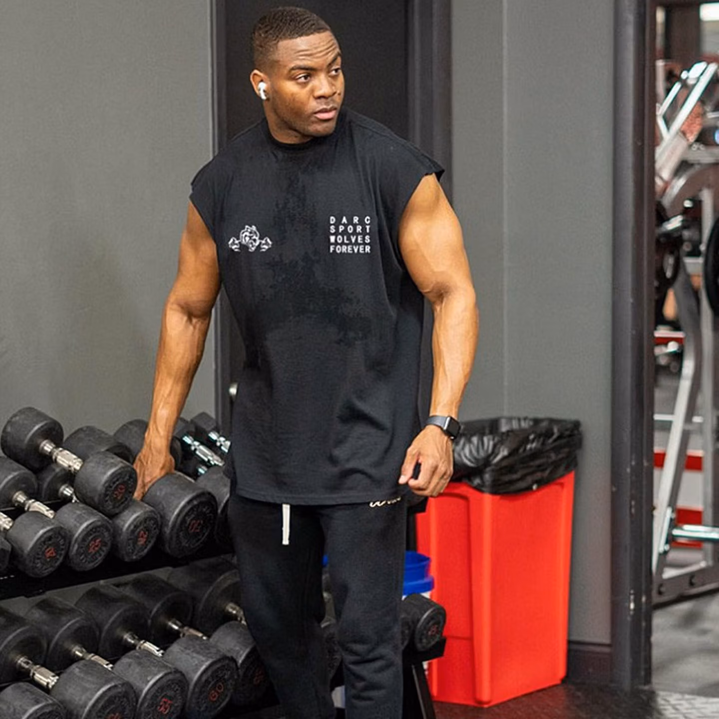 Muscle Fitness Summer Sports Casual Vest, Men's Trendy Brand Running Training Elastic Loose Basketball Sleeveless T-shirt_viptrois.com