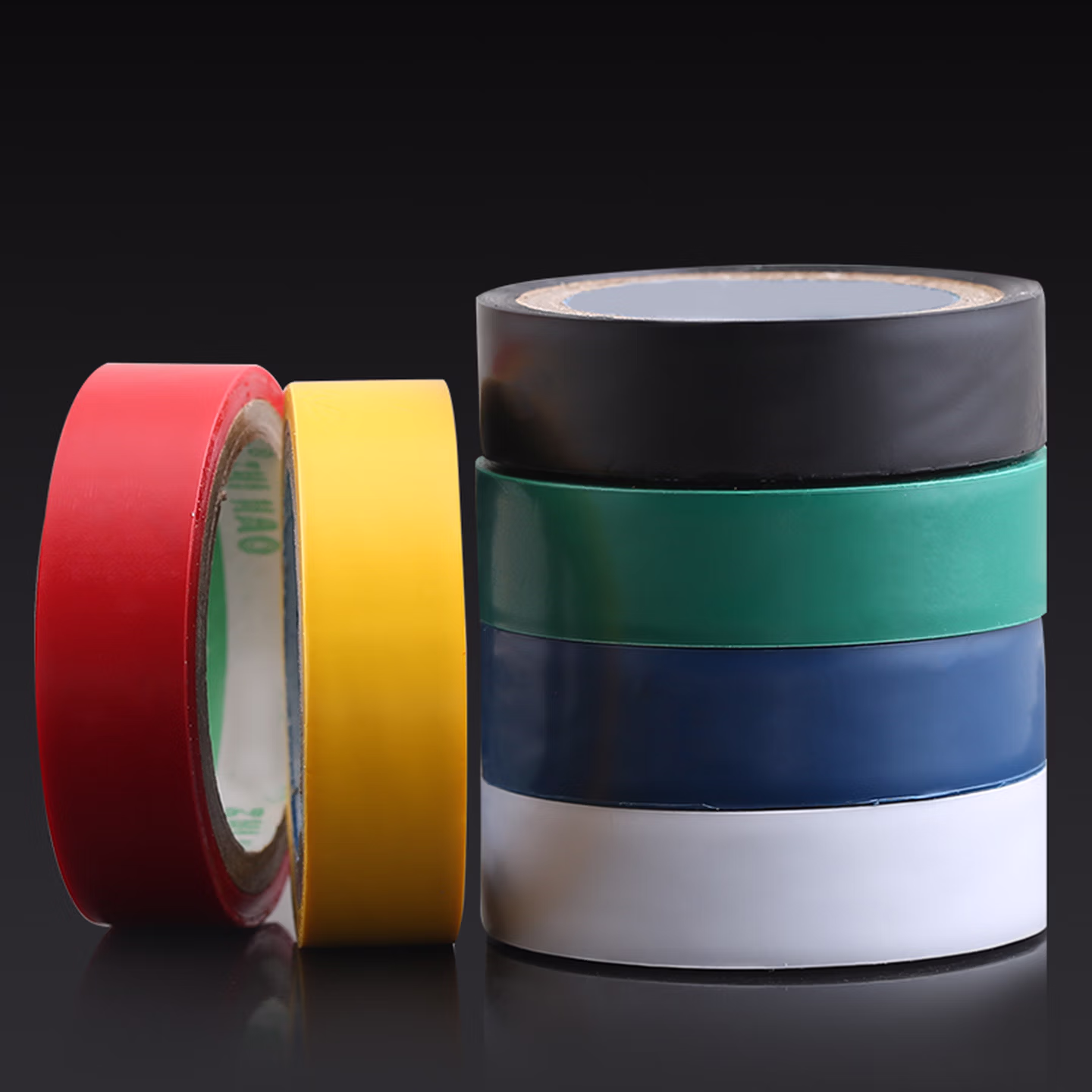 佰瑞特5只装电工胶布配件阻燃PVC绝缘胶带电线胶布高粘性防水(颜色随机)