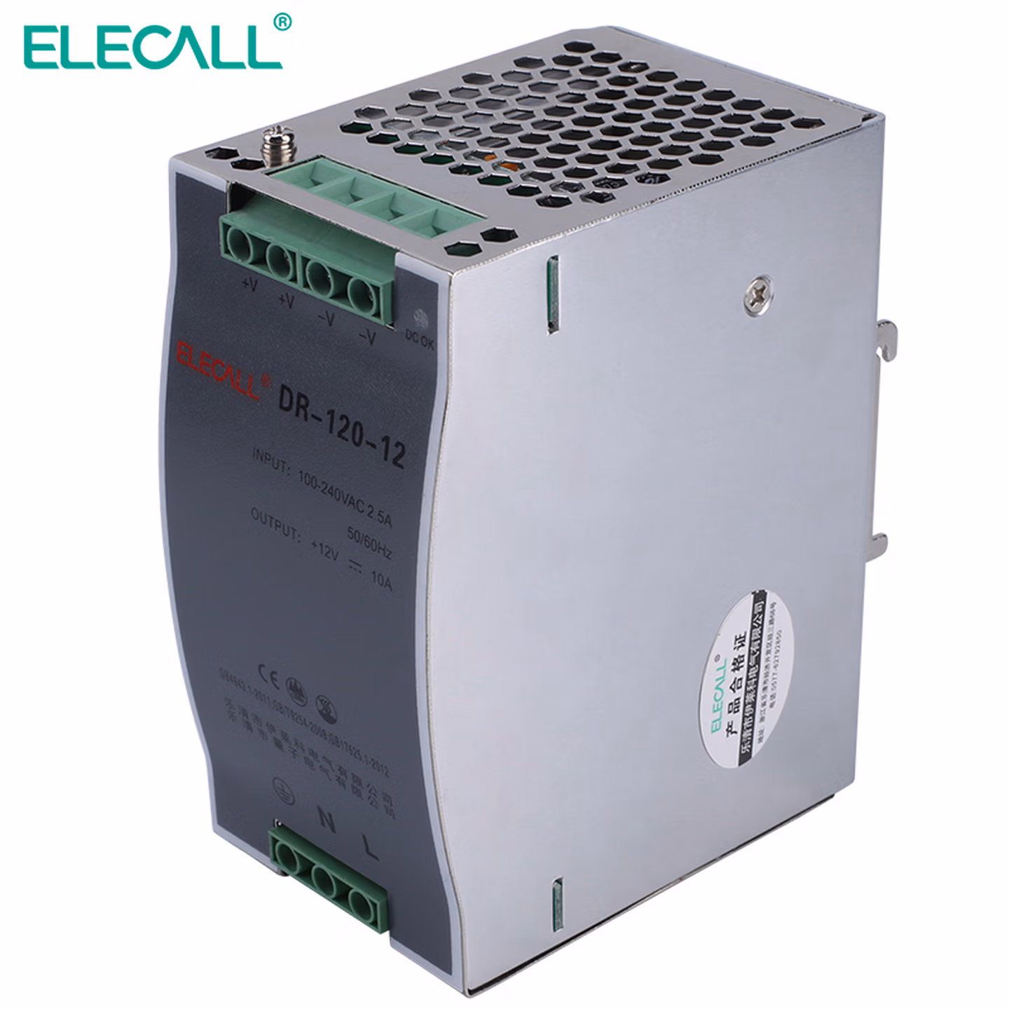 伊莱科（ELECALL）工业级导轨式开关电源 LED监控电源 变压器适配器 集中