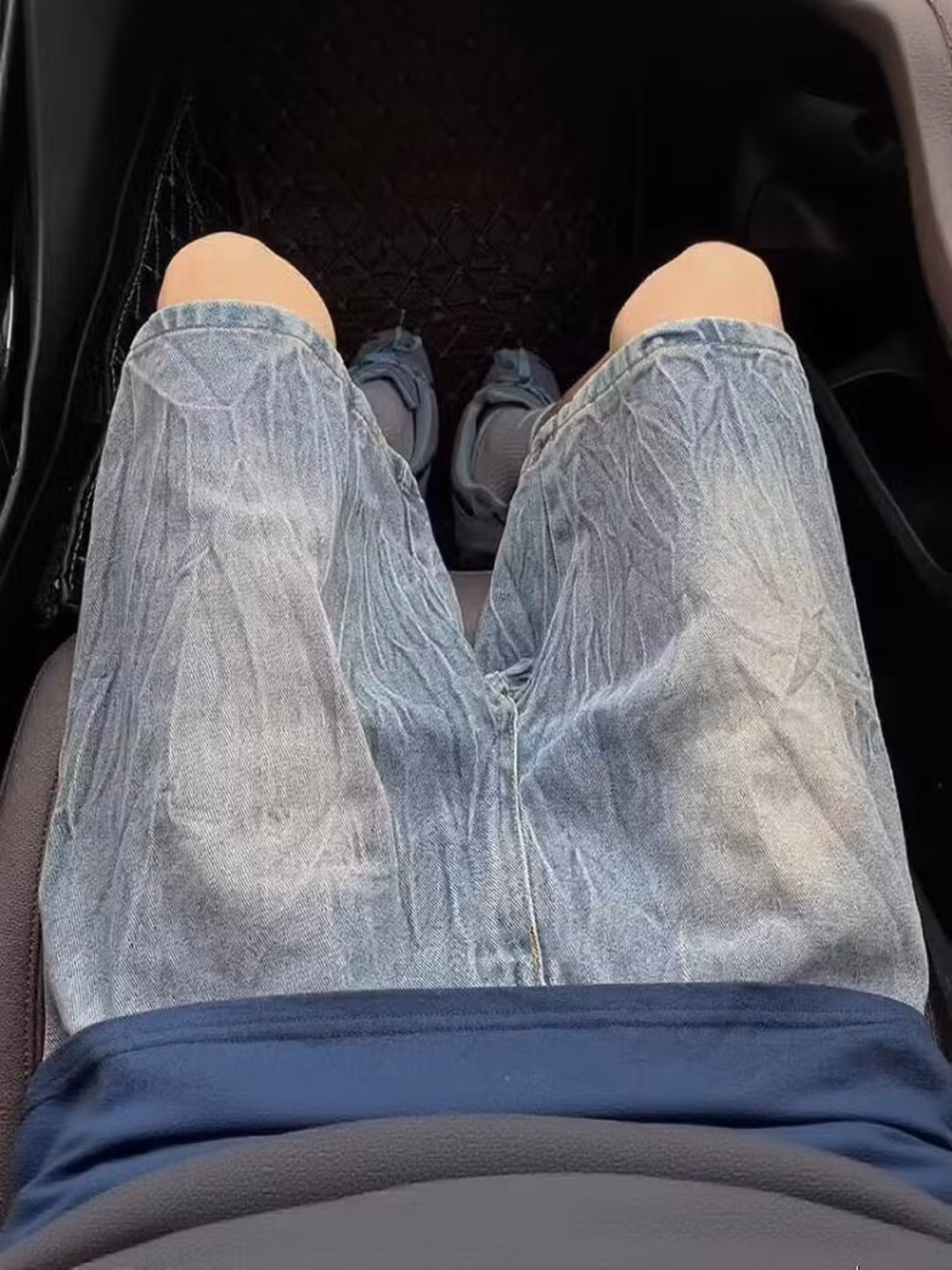 Gradual Change Lightning Pattern Denim Shorts Men's Summer Ruffian Handsome Design Pants Retro Old Vibe Casual Five-point Pants, Blue S_viptrois.com