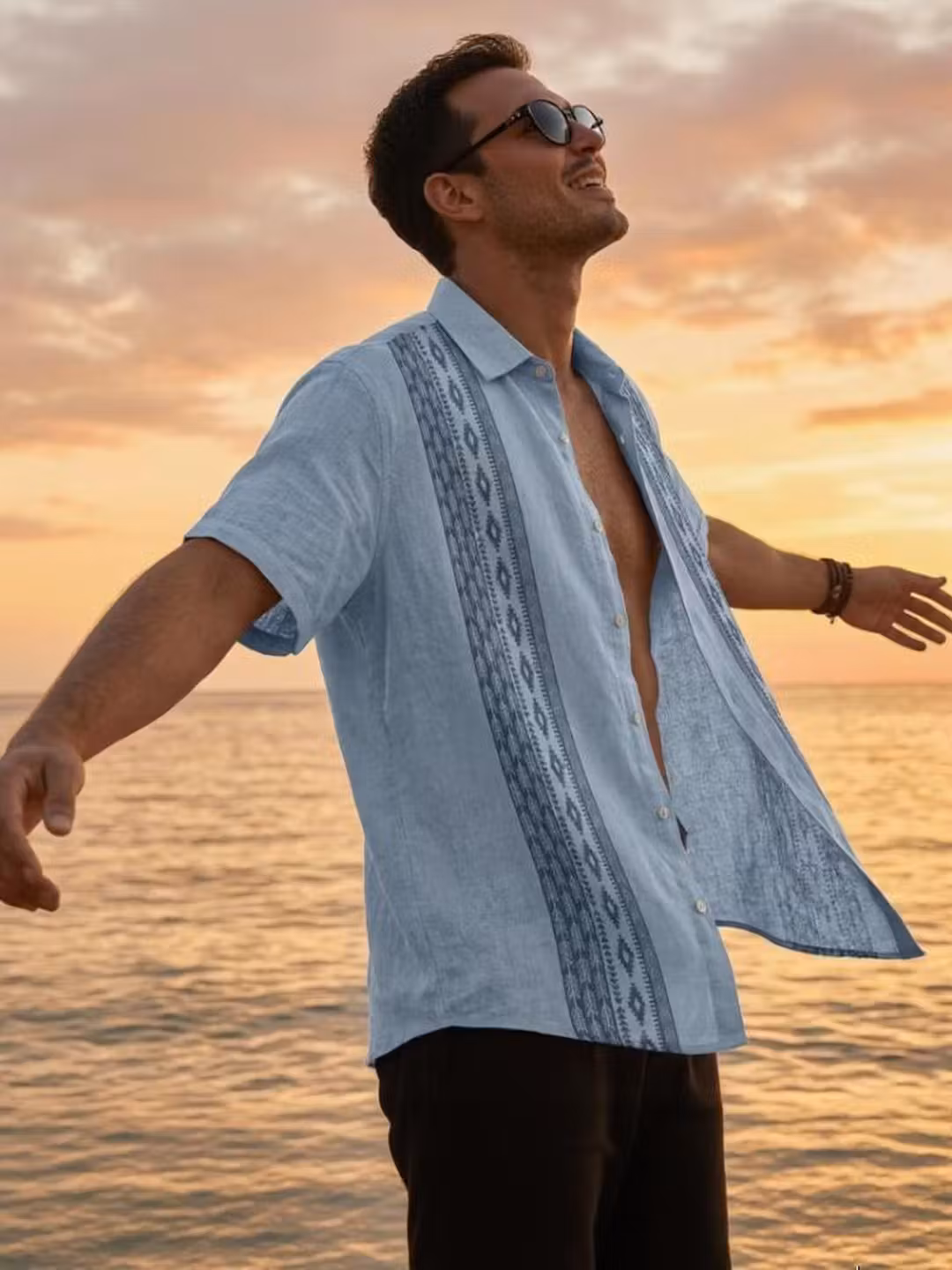 Short-sleeved Shirt Men's Printed Beach Couple Shirt 2026 Summer New Casual Flower Shirt Men's Clothes, Green L_viptrois.com