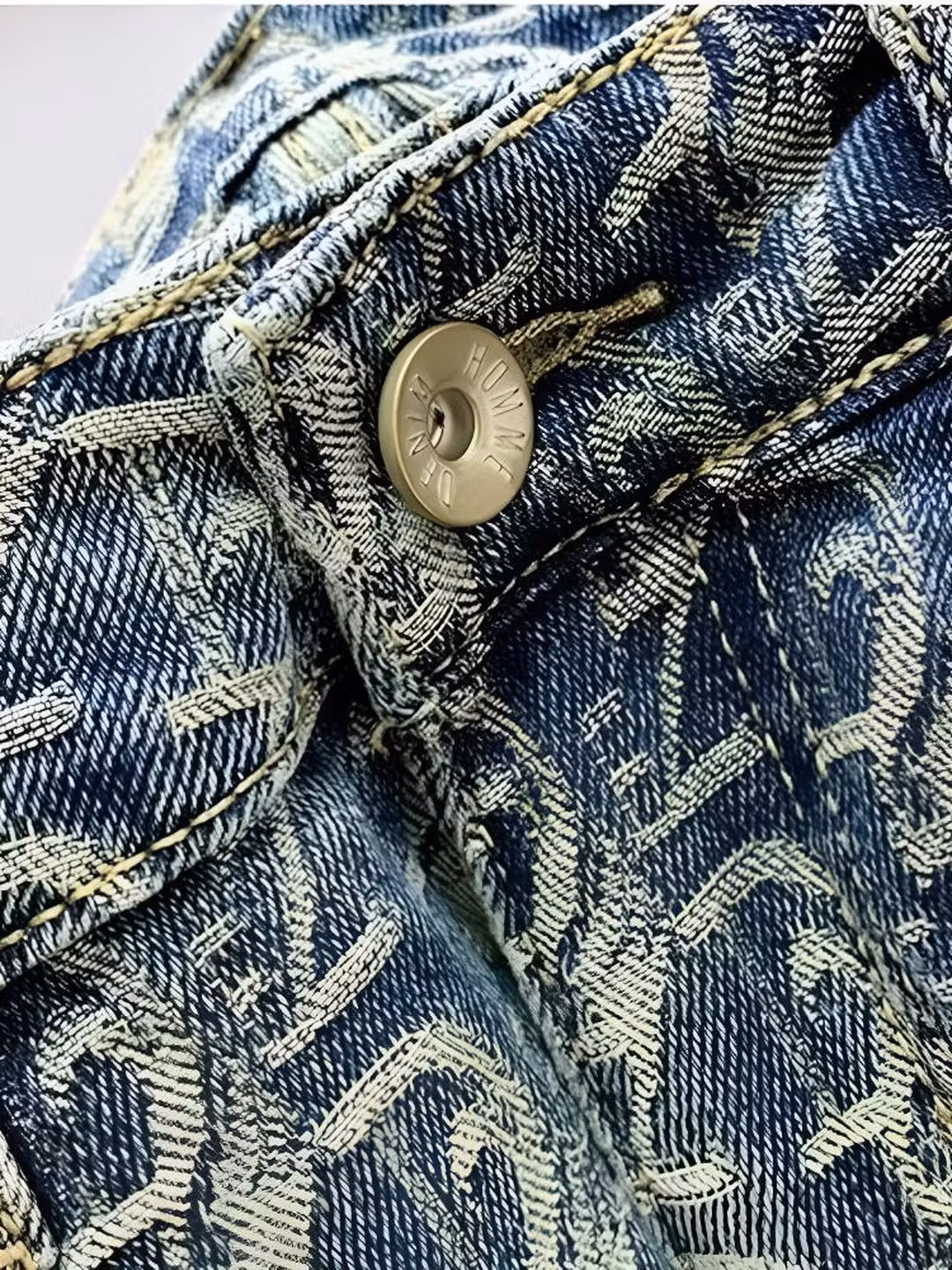 American Retro Full-print Denim Shorts Men's Summer Trendy Brand Handsome Casual Five-point Pants Teenagers Medium Pants, Blue-gray 28_mkmklike.com