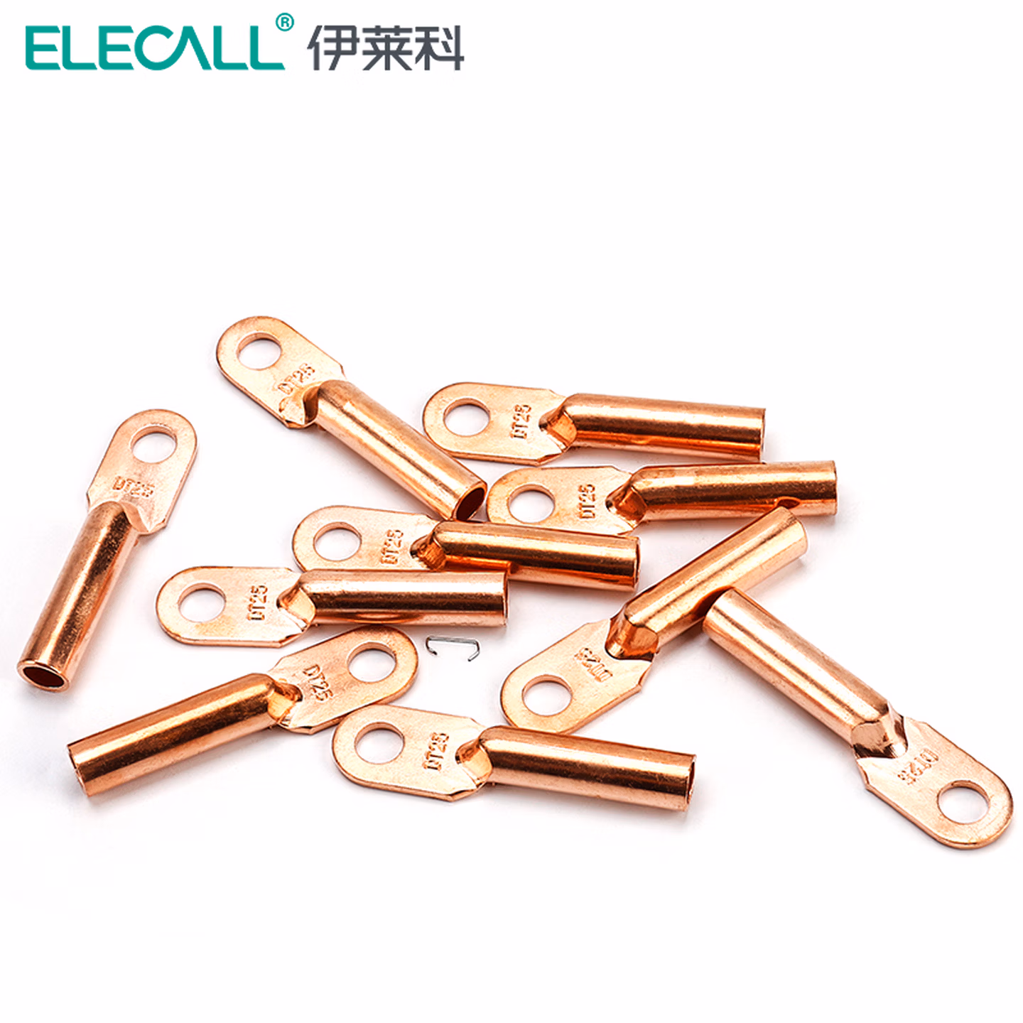 伊莱科（ELECALL）铜鼻子铜接线鼻子接线端子全紫铜线耳电缆铜接头铜管鼻堵油铜