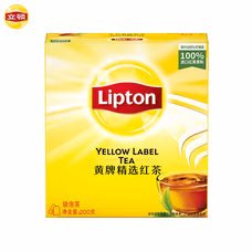 立顿红茶黄牌精选红茶2g*100袋泡装茶包茶叶下午冷泡茶奶茶原料