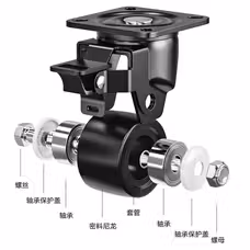 万向轮载重型2寸重型万向轮轮子带刹车轴承静音家具定向滑轮柜子推车万象脚轮 2个万