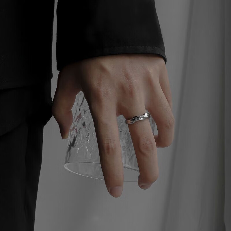 Möbiusbandring für Herren, Trendiger Stil, Nischendesign, Offene Partnerringe, Zeigefinger, Vintage, Leichter Luxus_voghion.com
