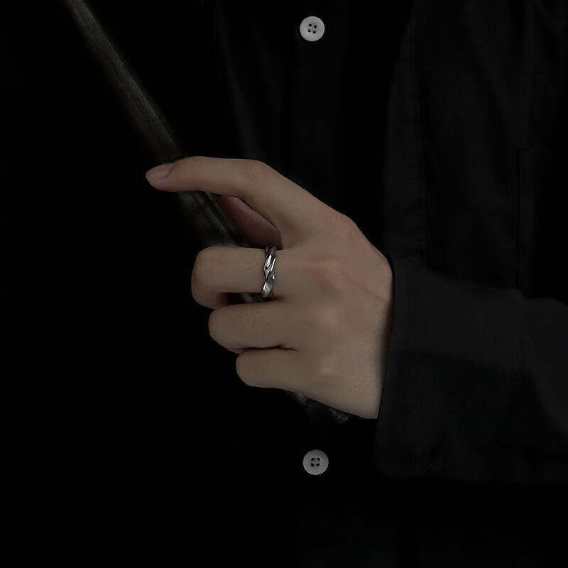 Möbiusbandring für Herren, Trendiger Stil, Nischendesign, Offene Partnerringe, Zeigefinger, Vintage, Leichter Luxus_voghion.com