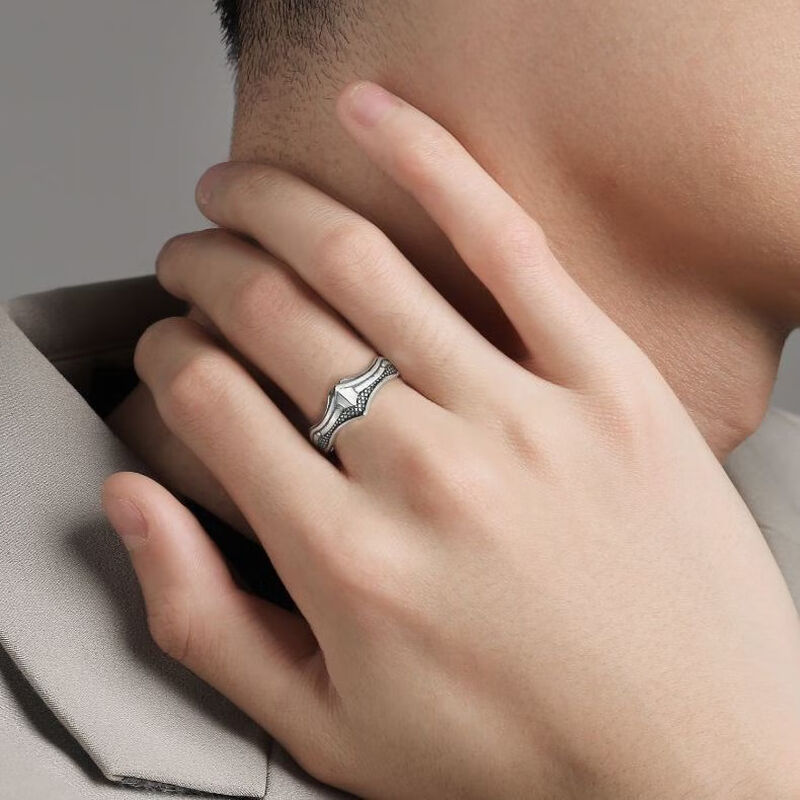 Snow Self-discipline High-end Niche Design, Brand Boys, Index Finger Ring For Single Men, Vintage Personality Trendy_voghion.com