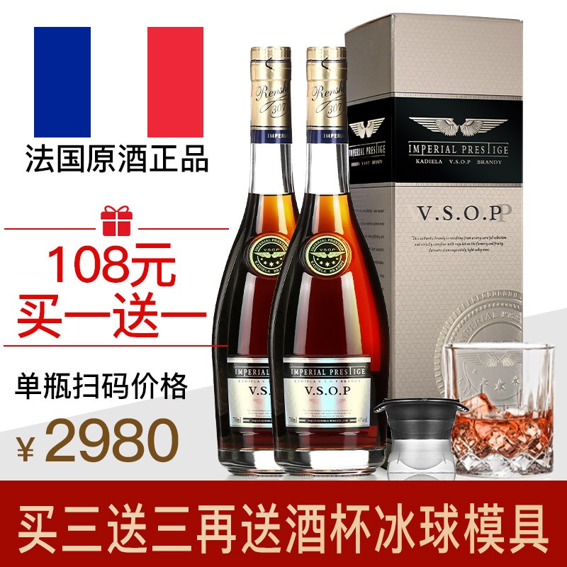【买一送一】法国进口 VSOP白兰地酒700ML
