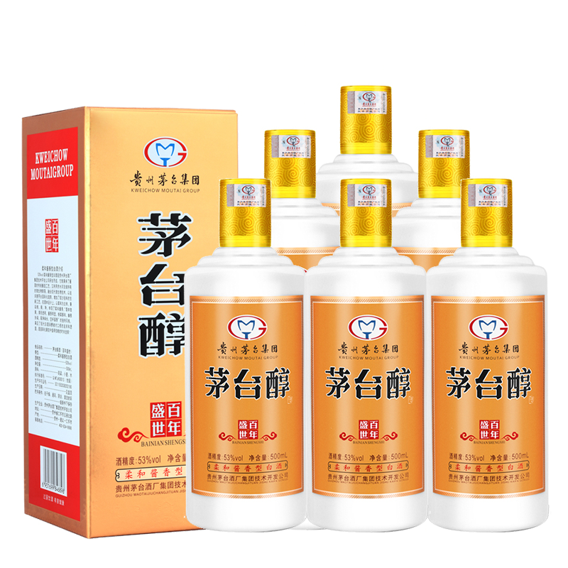 【贵州茅台集团】 茅台醇 百年盛世53度酱香型白酒 500ml*6瓶