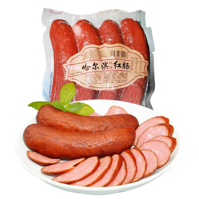 【京东旗舰店】亲别找啦 哈尔滨红肠500g*3袋