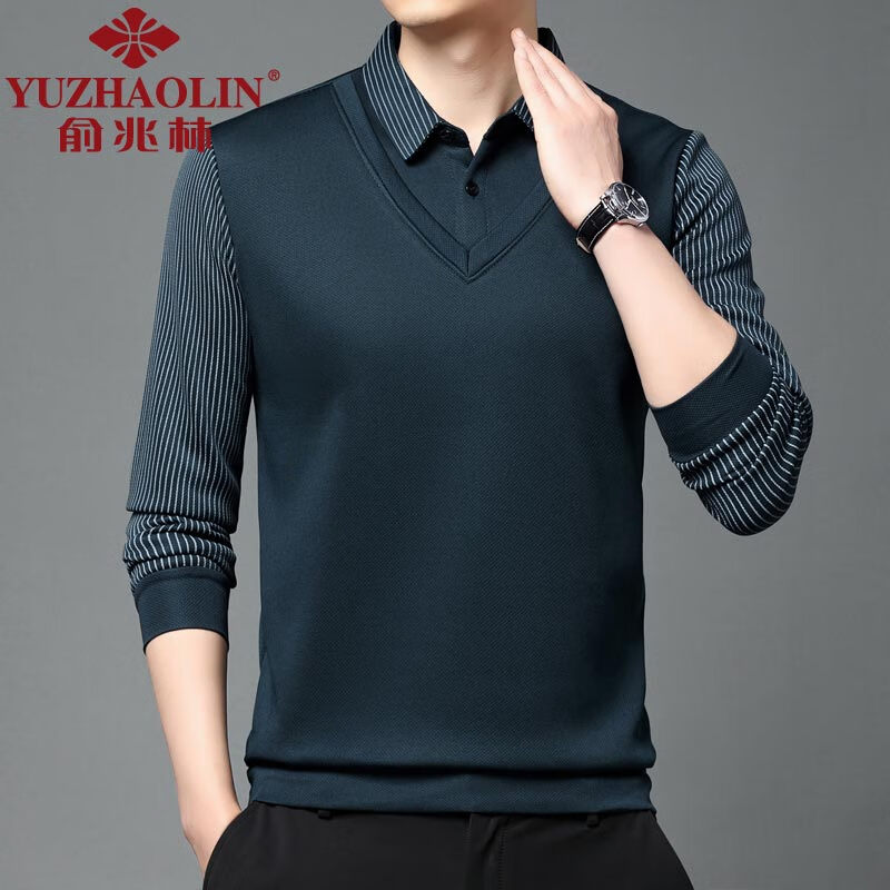 【JD旗舰店】俞兆林 男士假两件长袖