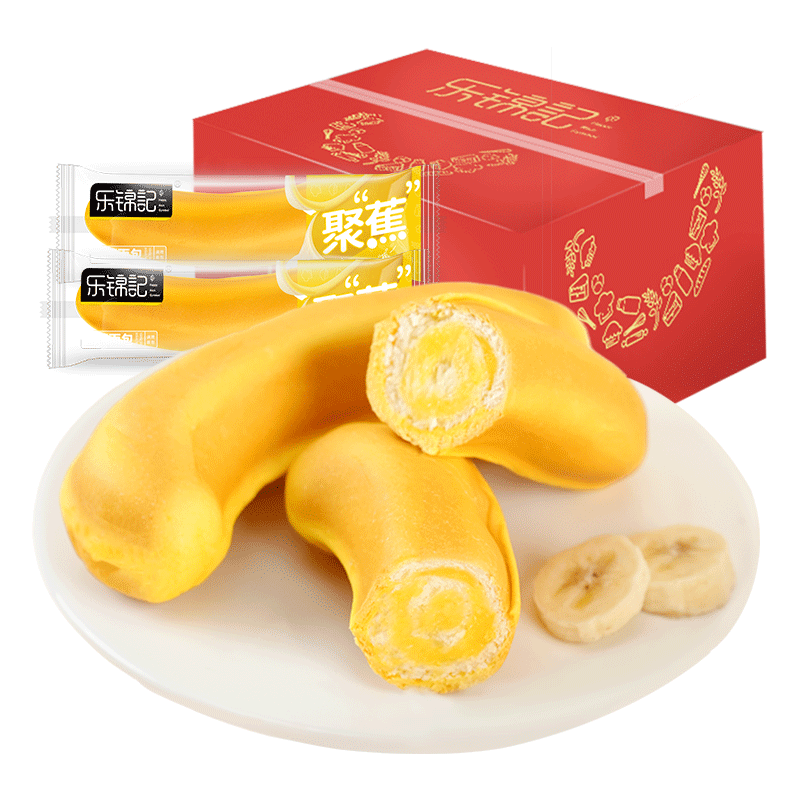 【五星店铺】乐锦记 手撕香蕉面包 710g/箱