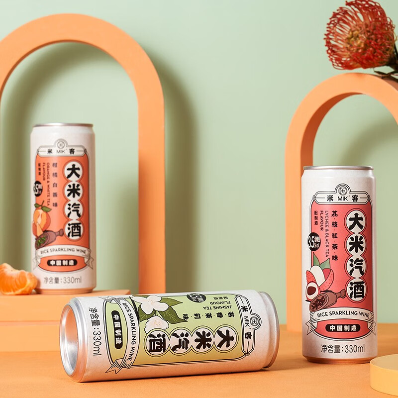 MIK 米客米酒   6罐组合（柑橘味/荔枝味/茉莉味）各2罐