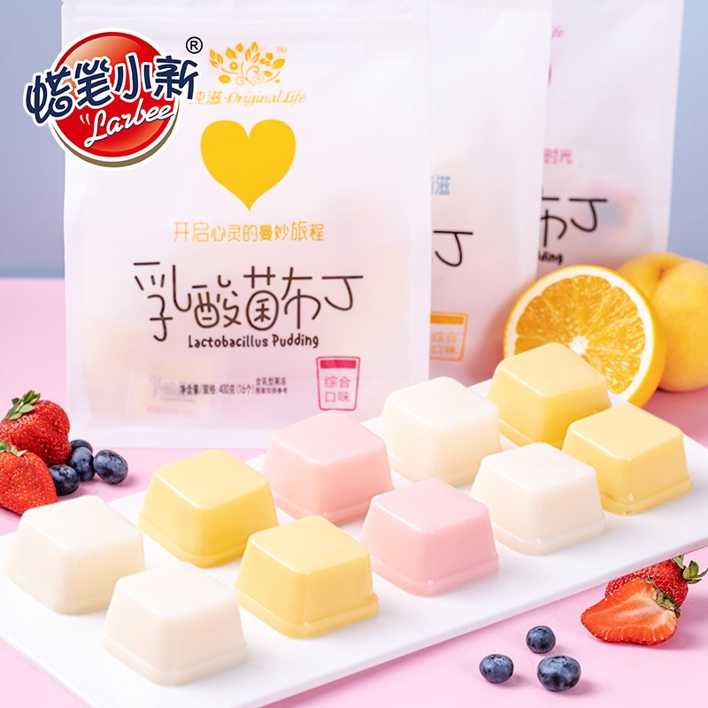 【旗舰店】蜡笔小新 乳酸菌布丁果冻 400g*1袋