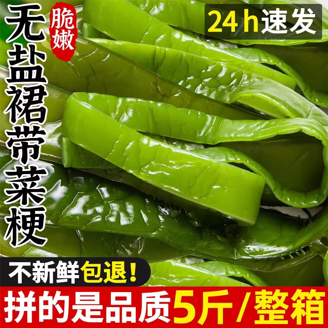 翡小翠 大连裙带菜梗【含盐量15%】【一级品】【净重】5斤