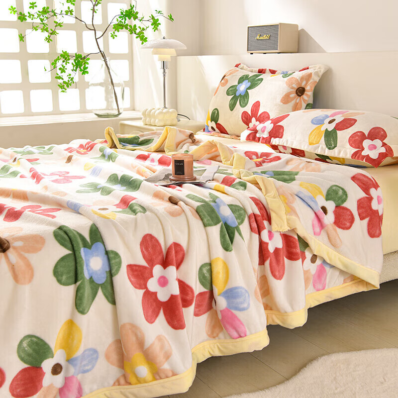 【49.9包邮】软贝 秋冬A类牛奶法兰绒毛毯 150x200cm