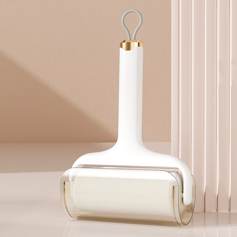 【10.9包邮】洋臣 家用滚筒粘毛器 白色手柄+3卷纸180撕【10cm】