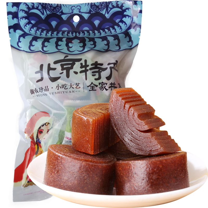 【官方旗舰店】御食园老字号 老北京特产传统小吃山楂卷500g（独立小包装）