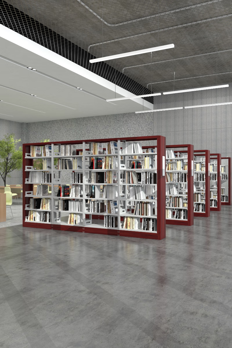 天迎钢制书架学校阅览室资料图书架图书馆书架转印展示架文件档败架