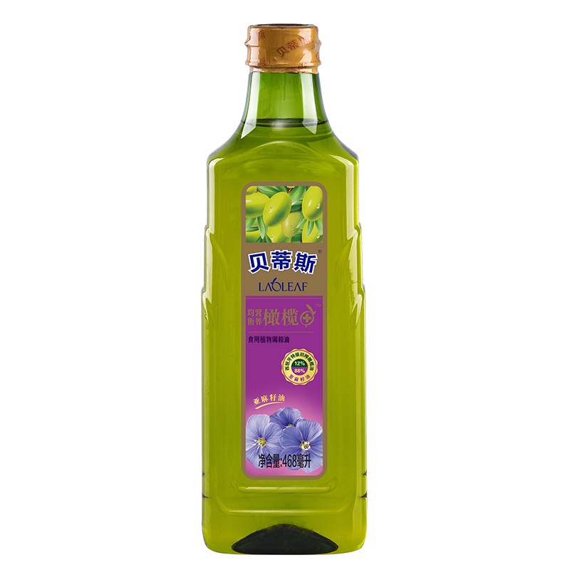【京东好店】贝蒂斯 亚麻籽橄榄调和油468ml*1瓶