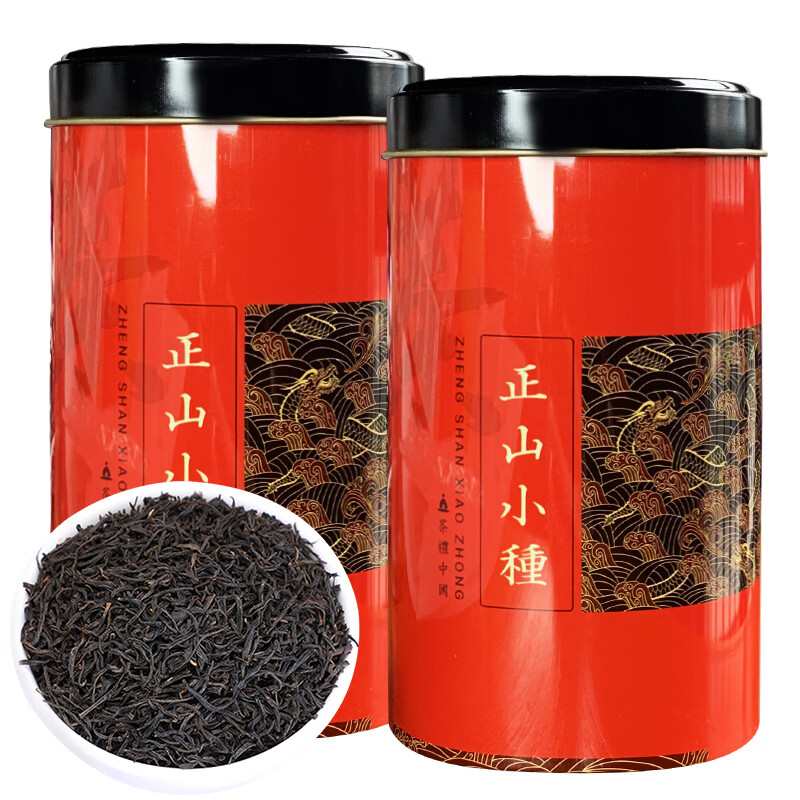 【旗舰店】茗天仙  蜜香型新茶正山小种红茶200g双罐（送礼袋）