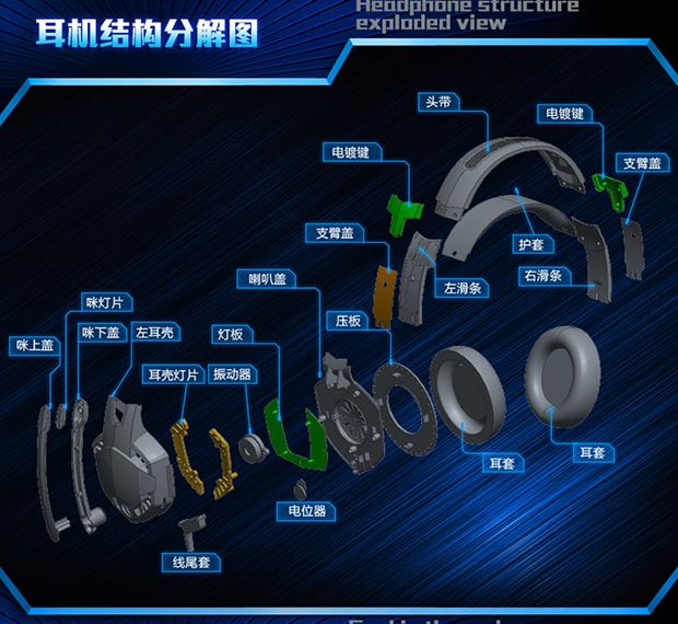 因卓g2000 pc电脑发光语音头戴式cf/lol专业游戏耳机重低音耳麦 白