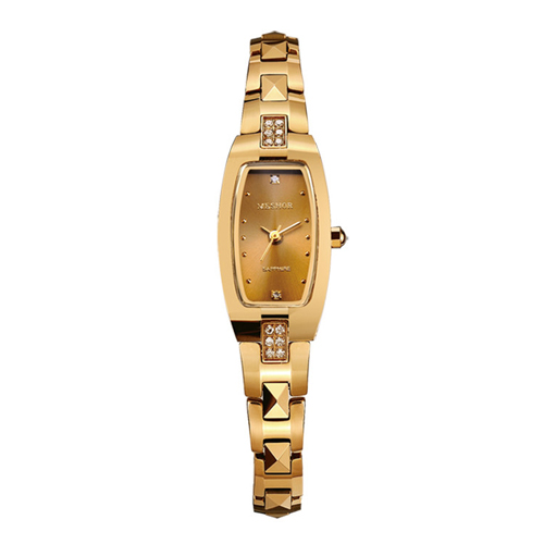 名梭(meshor)瑞士女士手表石英表女表商务休闲表手链表钨钢潮流时尚