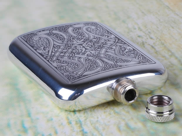 英国epc 苏格兰风情 手工锡制酒壶 主题花纹 英式精品随身酒壶套装