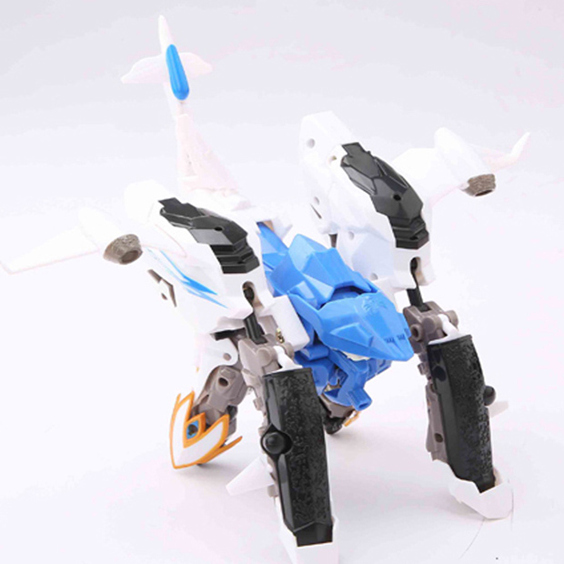 天神地兽 银天虎变形金刚儿童玩具纸卡吸附装儿童节礼物 套装||天神地