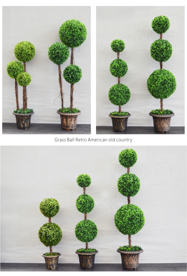 树颜仿真花大型植物加密米兰草球套装客厅室内落地装饰假盆栽绿植摆件