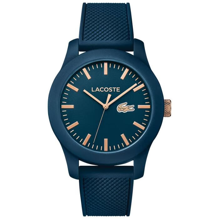 lacoste 法国鳄鱼中性手表蓝色硅胶表带休闲43mm 2010817 blue one