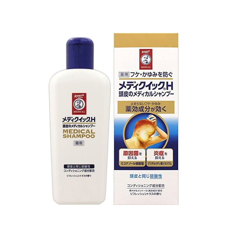 日本直邮 乐敦(rohto)无硅洗发水 止痒去屑 头皮护理洗发水 200ml