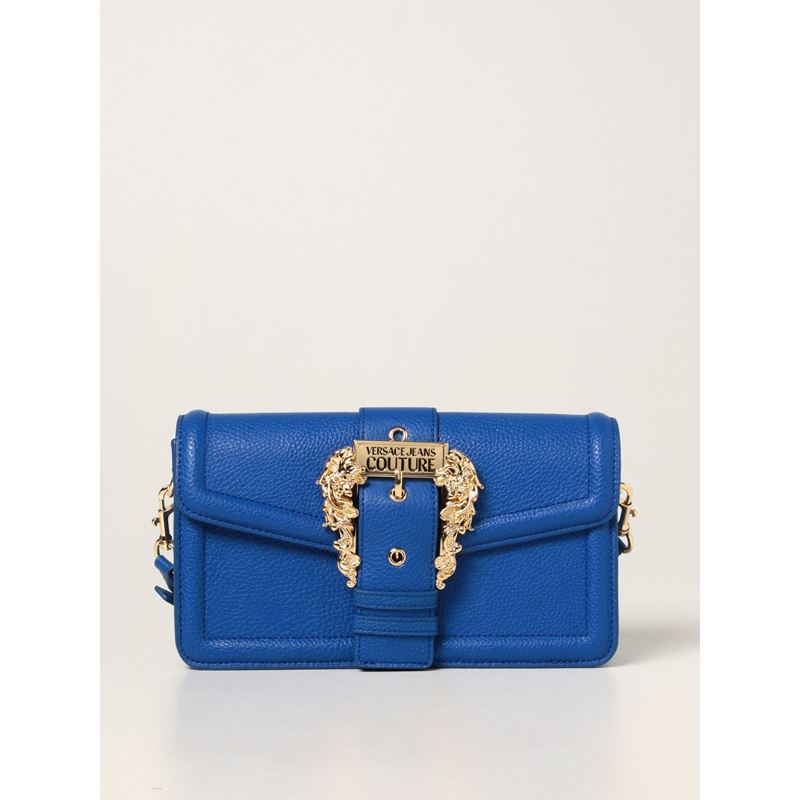 versace/范思哲副线jeans couture新款女包女士蓝色翻盖手提单肩包