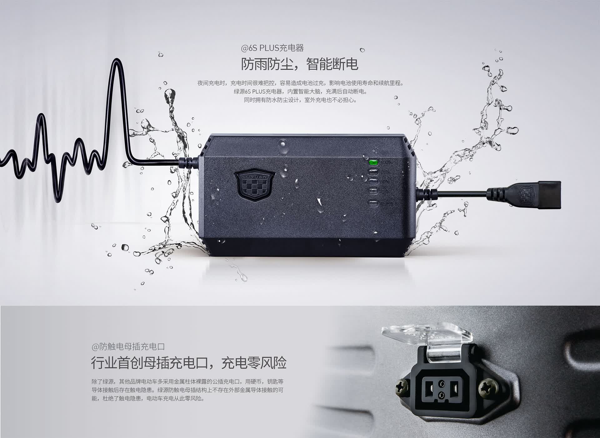 绿源(luyuan) 绿源充电器 原装配件 微电脑多功能充电器 保护 多型号