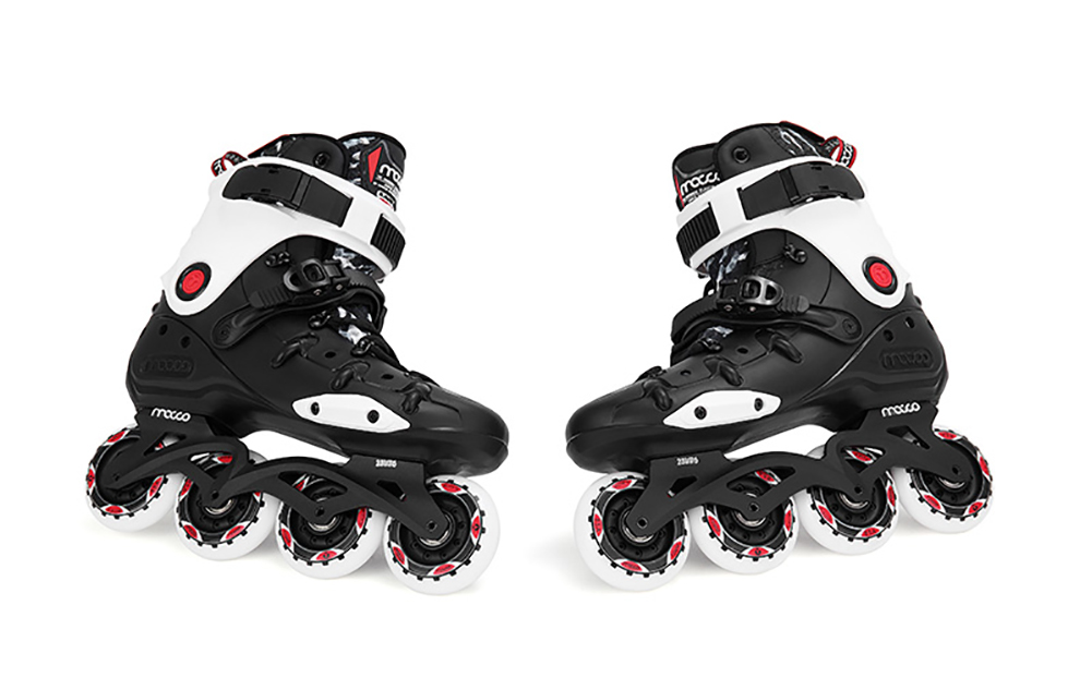 米高溜冰鞋成人直排轮旱冰鞋轮滑鞋刷街自由式男女hr1 黑白单鞋 41