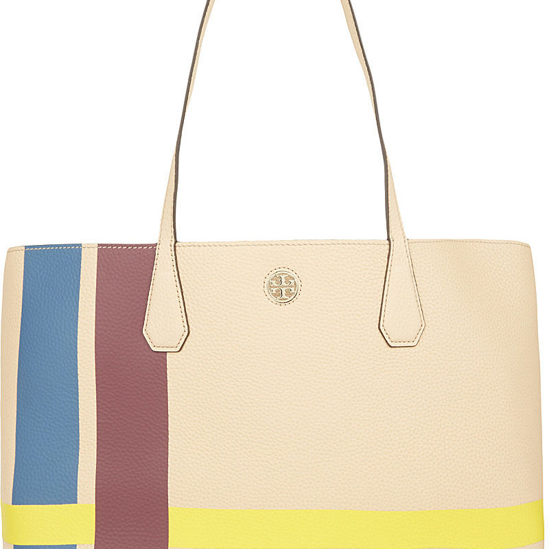 托里·伯奇(tory burch)女包 perry 皮革手提包 stripe