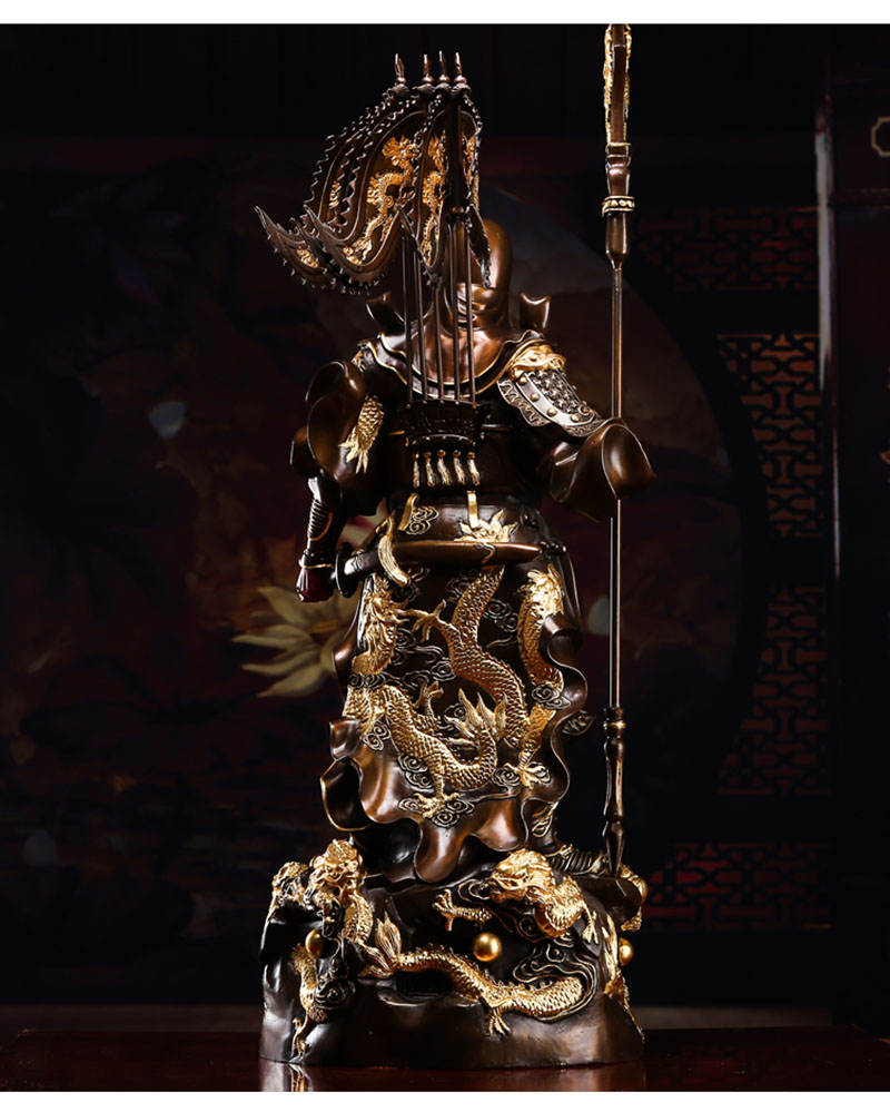 盛凡九龙关公摆件神像供奉仿古描金武财神佛像关帝关二爷财神爷风水