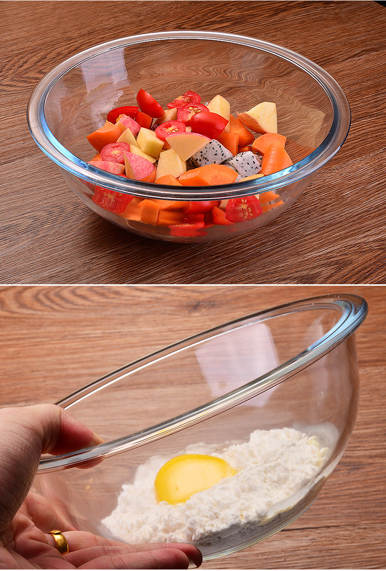 家用钢化玻璃碗 耐热可微波炉用打蛋碗汤碗沙拉碗 饭盒水果盘 厨房