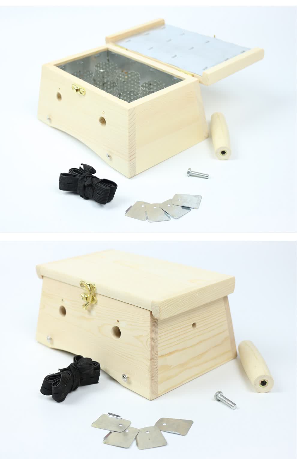 艾妃梦 艾盒艾灸盒木制6孔随身灸温灸器妇科女性通