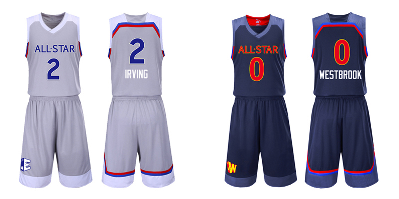 箭踏2018全明星球衣东部西部篮球服套装男背心定做团购比赛队服训练服